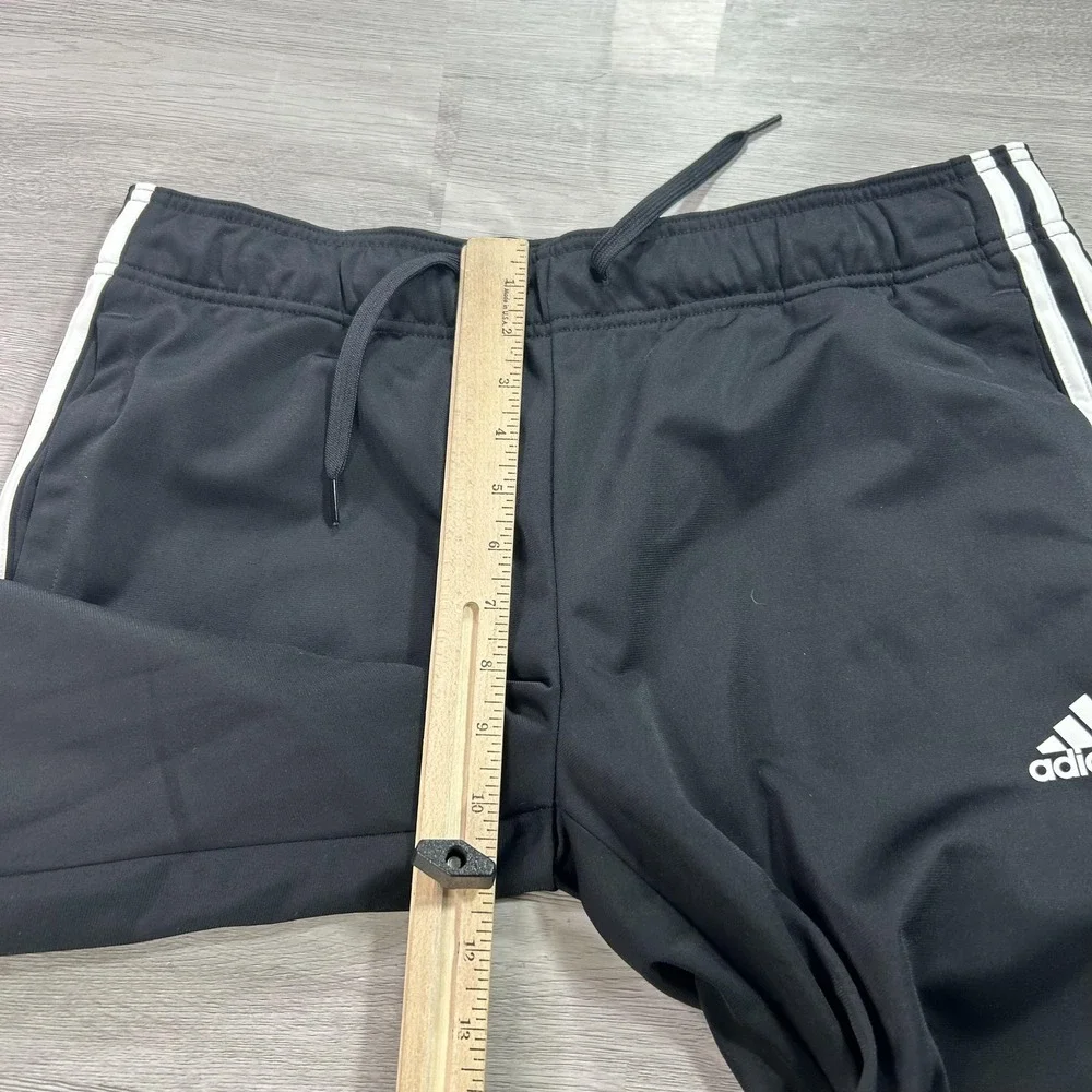 Adidas Track Pants Mens Large Black 3 Stripe Knit Elastic Waist Athletic H48447